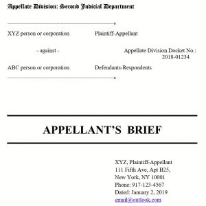 Brief for Appellant sample in Microsoft word file